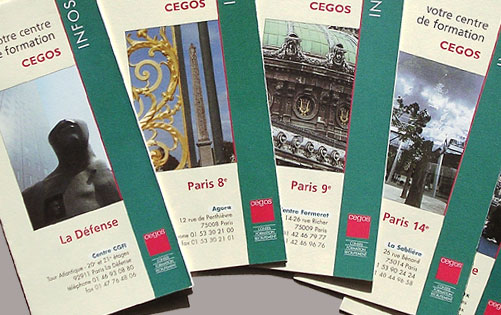 Plaquettes de bienvenue dans les centres parisiens de formation Cegos 02