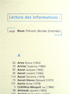 Annuaire des anciens élèves et catalogue des travaux d'étudiants de l’Ensad (sujet de diplôme) 07